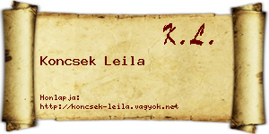 Koncsek Leila névjegykártya